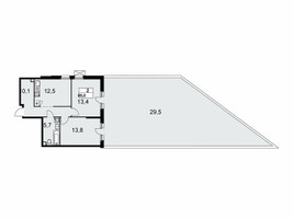 Планировка двухкомнатной(квартира) площадью 85 квадратных метров в “ЖК Скандинавия”