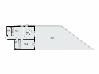 Планировка двухкомнатной(квартира) площадью 85 квадратных метров в ЖК “ЖК Скандинавия”