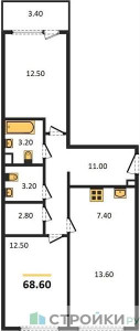 Планировка квартиры, ID 479402
