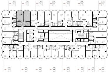 Планировка однокомнатной(квартира) площадью 45.1 квадратных метров в ЖК “Дом премиум-класса МИРА”