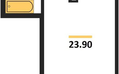 Планировка студии(квартира) площадью 23.9 квадратных метров в ЖК “ЖК Дзен-кварталы”