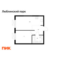 Планировка однокомнатной(квартира) площадью 35.5 квадратных метров в “ЖК Люблинский парк”