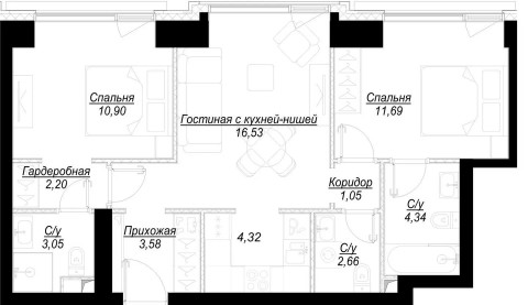 Планировка квартиры, ID 238634