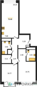 Планировка квартиры, ID 274992