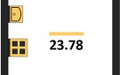 Планировка студии(квартира) площадью 23.78 квадратных метров в ЖК “ЖК Радость (Радумля Парк)”