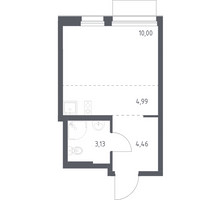 Планировка студии(квартира) площадью 22.58 квадратных метров в “ЖК Новое Внуково”