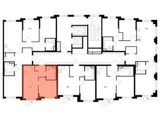 Планировка однокомнатной(квартира) площадью 31.6 квадратных метров в ЖК “ЖК Онежский вал”