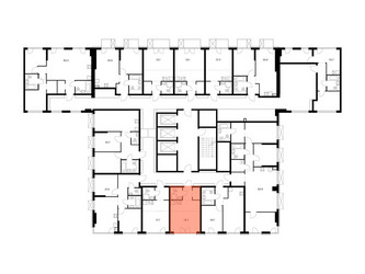 Планировка студии(квартира) площадью 24.3 квадратных метров в ЖК “ЖК 2-й Иртышский”