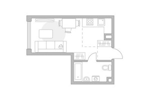 Планировка студии(квартира) площадью 28.18 квадратных метров в “ЖК Мневники от Гранель”