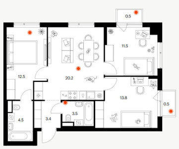 Планировка квартиры, ID 552230