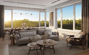 Вид из окон квартир в "Левел Лесной"