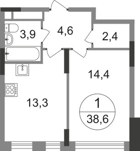 Планировка квартиры, ID 387747