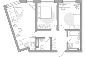 Планировка трехкомнатной(квартира) площадью 63.65 квадратных метров в “ЖК Тринити”