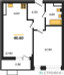 Планировка однокомнатной(квартира) площадью 40.6 квадратных метров в “ЖК Родные кварталы”