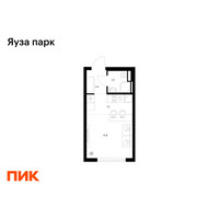 Планировка студии(квартира) площадью 20.9 квадратных метров в “ЖК Яуза Парк (Мытищи)”