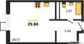 Планировка студии(квартира) площадью 29.84 квадратных метров в “ЖК Квартал Тетрис”