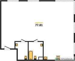 Планировка трехкомнатной(квартира) площадью 78.2 квадратных метров в “ЖК Зорге 9”