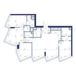 Планировка трехкомнатной(квартира) площадью 117.2 квадратных метров в ЖК “ЖК ХАЙДАУТ”