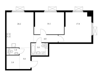 Планировка квартиры, ID 80659