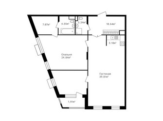 Планировка трехкомнатной(квартира) площадью 108.5 квадратных метров в ЖК “ЖК Клубный дом Точка отсчета”