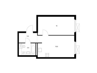 Планировка однокомнатной(квартира) площадью 40.5 квадратных метров в ЖК “ЖК Второй Нагатинский”