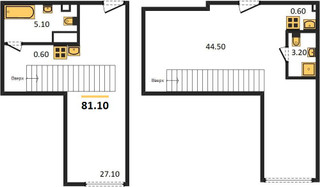 Планировка однокомнатной(квартира) площадью 81.1 квадратных метров в “ЖК Лофт на Соколе (Балтийская 15)”