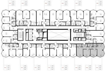 Планировка трехкомнатной(квартира) площадью 76.5 квадратных метров в ЖК “Дом премиум-класса МИРА”