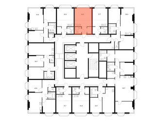 Планировка студии(квартира) площадью 24.3 квадратных метров в ЖК “ЖК 2-й Иртышский”