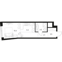 Планировка студии(квартира) площадью 30.6 квадратных метров в “ЖК Нексус от Аквилон”