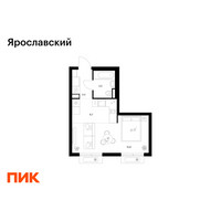 Планировка студии(квартира) площадью 29.4 квадратных метров в “ЖК Ярославский”