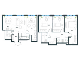Планировка 4+ комнатной(квартира) площадью 108.5 квадратных метров в “ЖК Level Южнопортовая”