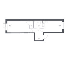 Планировка однокомнатной(квартира) площадью 40.2 квадратных метров в “ЖК Цветочные Поляны”