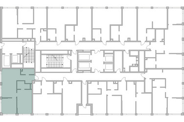 Планировка трехкомнатной(квартира) площадью 59.49 квадратных метров в ЖК “ЖК Мневники от Гранель”