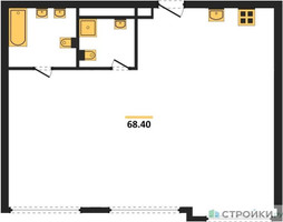 Планировка двухкомнатной(квартира) площадью 67.4 квадратных метров в “ЖК River Park Кутузовский (Ривер Парк Тауэрс)”