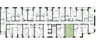 Планировка студии(квартира) площадью 28.8 квадратных метров в “ЖК Пушкино Град”