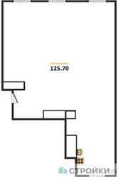 Планировка трехкомнатной(квартира) площадью 125.7 квадратных метров в ЖК “ЖК Лайм”