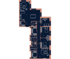 Планировка 4+ комнатной(квартира) площадью 140 квадратных метров в “ЖК Era (Эра)”