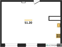 Планировка двухкомнатной(квартира) площадью 50.7 квадратных метров в “ЖК Легендарный квартал на Ботаническом саду”