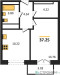 Планировка однокомнатной(квартира) площадью 37.1 квадратных метров в “ЖК Одинбург”