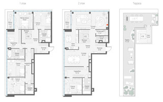 Планировка 4+ комнатной(квартира) площадью 306.5 квадратных метров в “Клубный квартал "Фрунзенская набережная"”