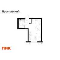 Планировка студии(квартира) площадью 28.3 квадратных метров в “ЖК Ярославский”