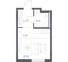 Планировка студии(квартира) площадью 22.92 квадратных метров в “ЖК Мытищи Парк”