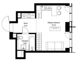 Планировка студии(квартира) площадью 28.6 квадратных метров в “ЖК City bay (Сити Бэй)”