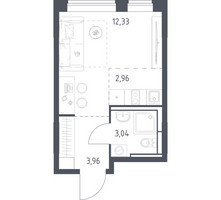 Планировка студии(квартира) площадью 22.29 квадратных метров в “ЖК Богдановский Лес”