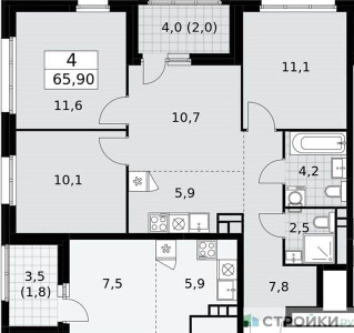 Планировка квартиры, ID 243872