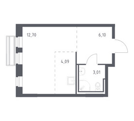 Планировка студии(квартира) площадью 25.6 квадратных метров в ЖК “ЖК Рублевский Квартал”