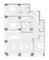 Планировка трехкомнатной(квартира) площадью 148.65 квадратных метров в “Клубный дом Форум”