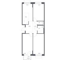 Планировка трехкомнатной(квартира) площадью 81.59 квадратных метров в “ЖК Новое Внуково”