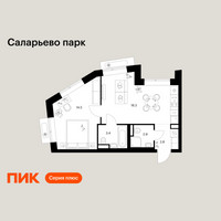 Планировка однокомнатной(квартира) площадью 41.9 квадратных метров в “ЖК Саларьево парк”