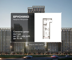 Планировка студии(квартира) площадью 29.8 квадратных метров в “ЖК Квартал Метроном”